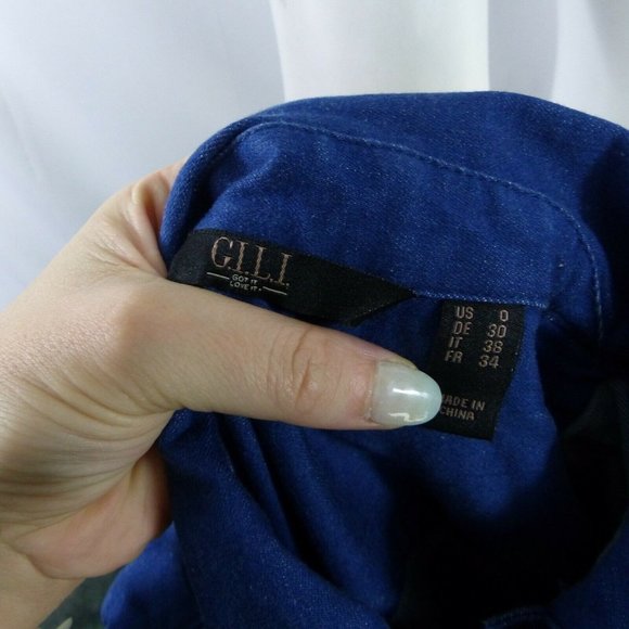 G.I.L.I. got it love it Women's Sz 0 Denim Duster - Picture 3 of 8